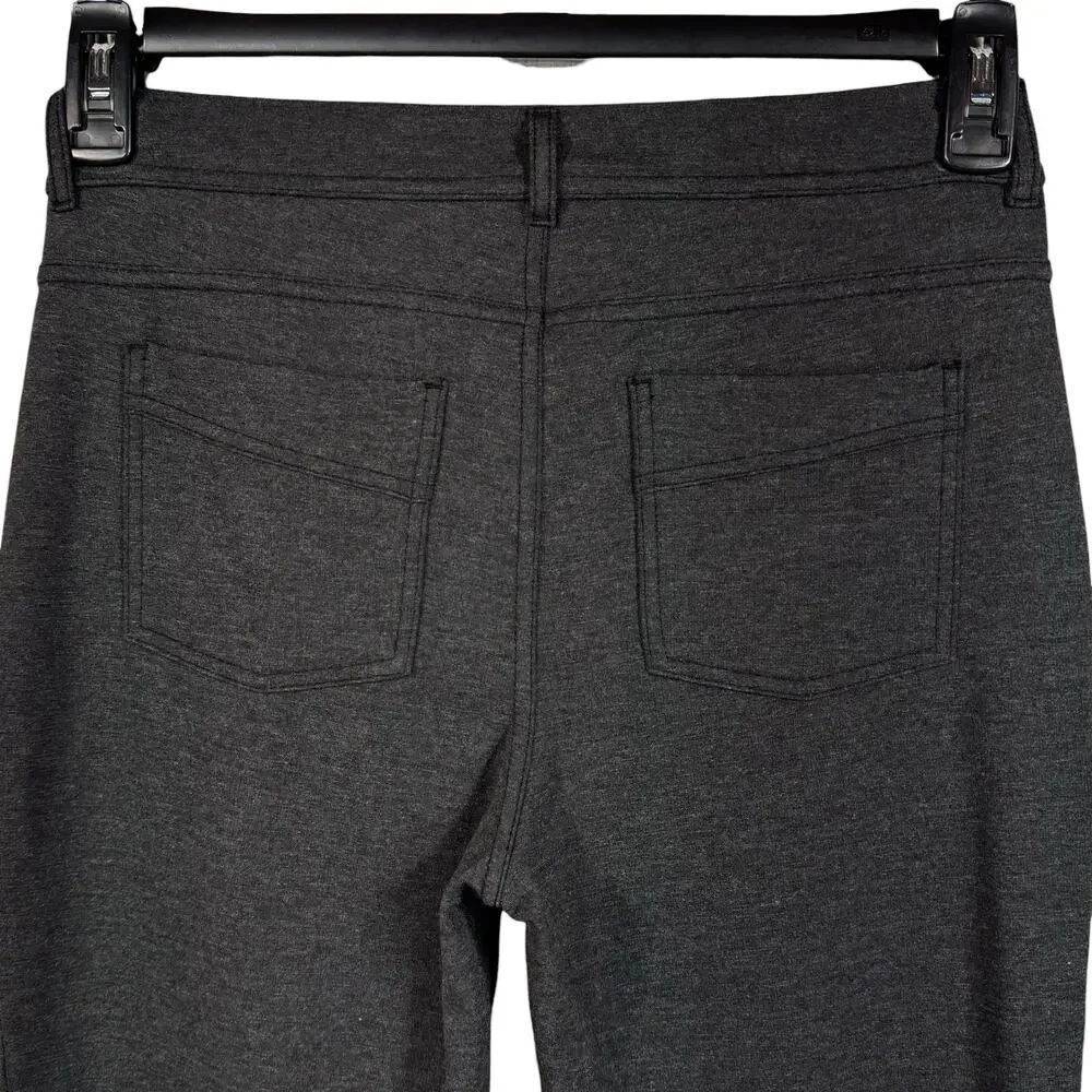 Athleta SZ 6 Ponte Moto 2.0 Pants Mid-Rise Zip-Fly Pocket Stretch Gray Heathered - Picture 5 of 8